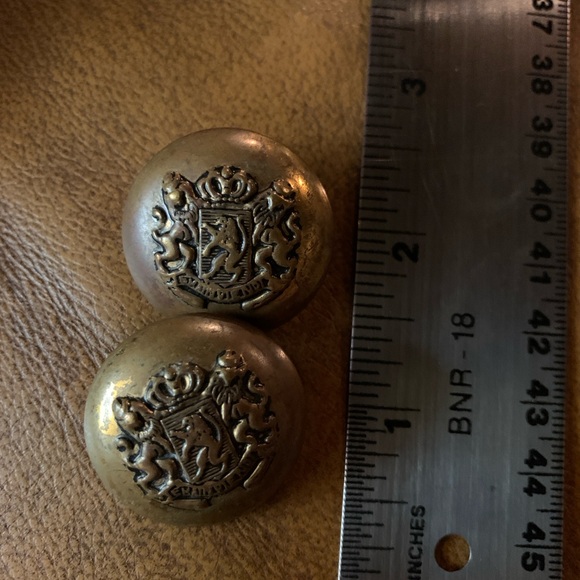 Vintage brass coat of arms buttons. Set of 2 - Picture 5 of 6